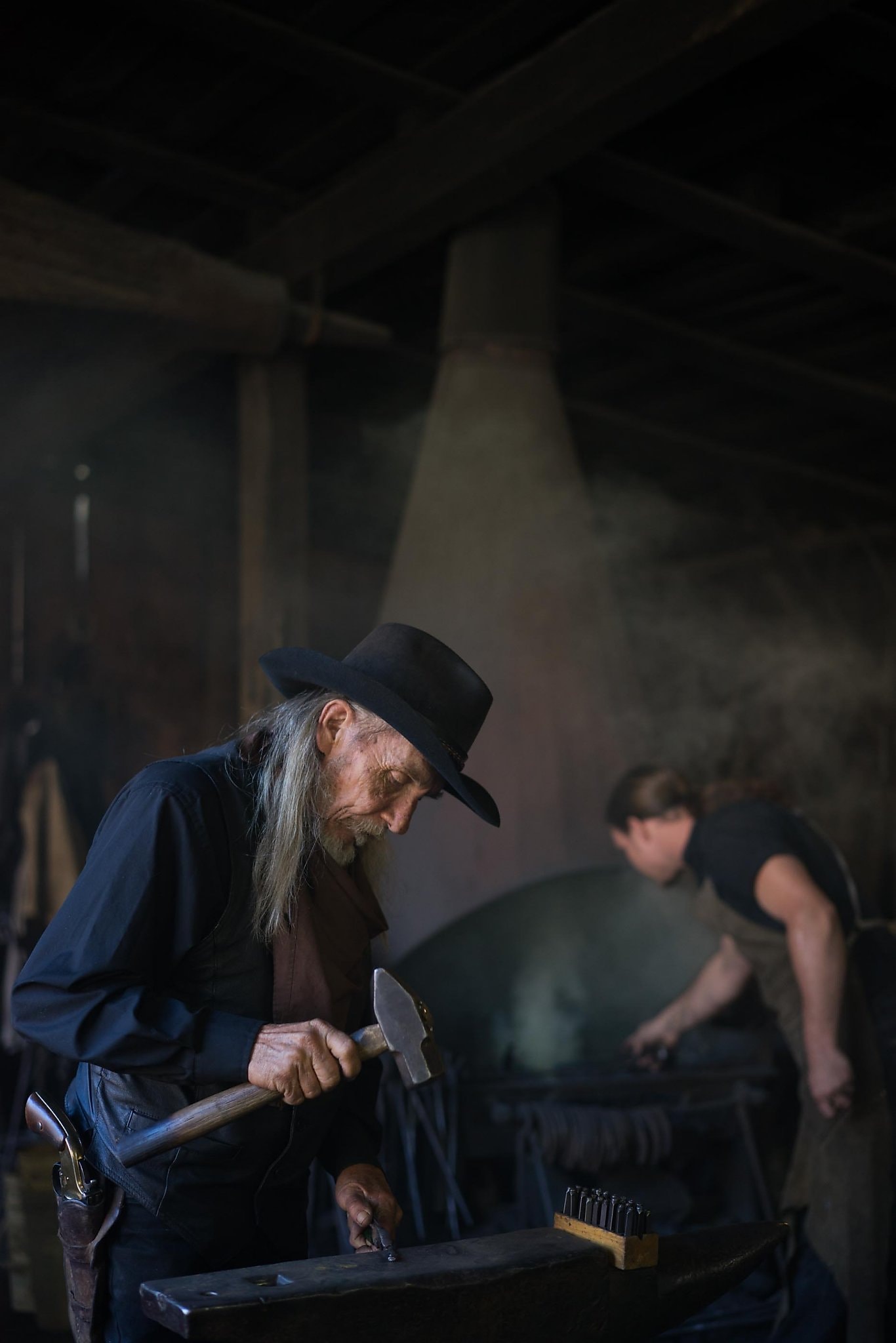 Blacksmith at work in Columbia State Historic Park