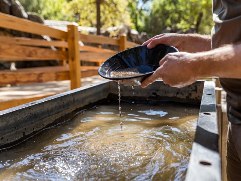 Gold panning in Columbia State Historic Park