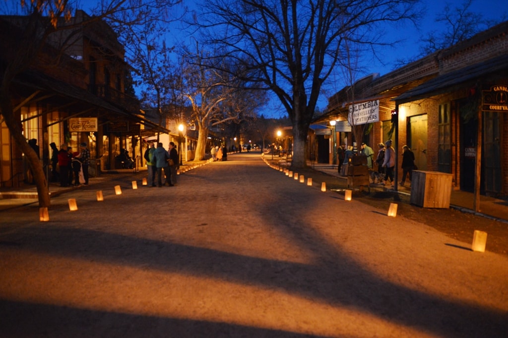 Evening procession on the streets of Columbia State Historic Park