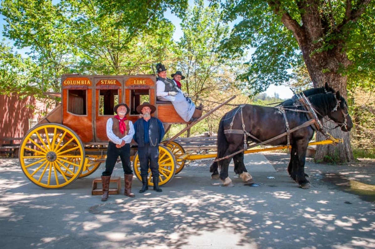 Historic stage coach in Columbia State Historic Park